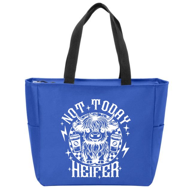 Not Today Heifer Not My Pasture Not My Bullshit Floral Gift Zip Tote Bag