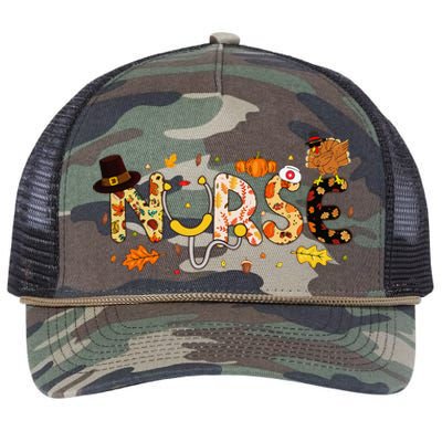 Nurse Thanksgiving Health Worker Nurse Nursing Fall Turkey Retro Rope Trucker Hat Cap