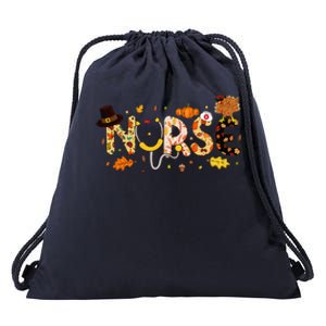 Nurse Thanksgiving Health Worker Nurse Nursing Fall Turkey Drawstring Bag