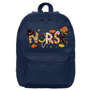 Nurse Thanksgiving Health Worker Nurse Nursing Fall Turkey 16 in Basic Backpack