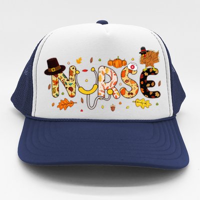 Nurse Thanksgiving Health Worker Nurse Nursing Fall Turkey Trucker Hat