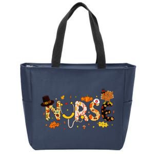 Nurse Thanksgiving Health Worker Nurse Nursing Fall Turkey Zip Tote Bag