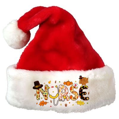 Nurse Thanksgiving Health Worker Nurse Nursing Fall Turkey Premium Christmas Santa Hat