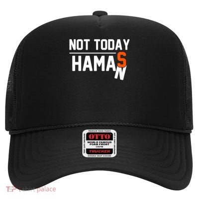 Not Today Haman Purim Costume Jewish Queen Esther Party High Crown Mesh Back Trucker Hat