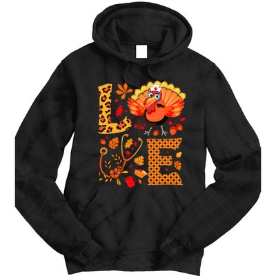 Nurse Thanksgiving Health Worker Nursing Turkey Nurse Tie Dye Hoodie