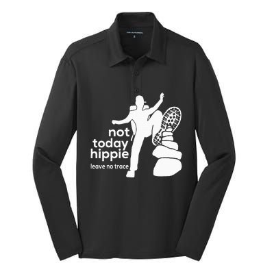 Not Today Hippie Leave No Trace Silk Touch Performance Long Sleeve Polo