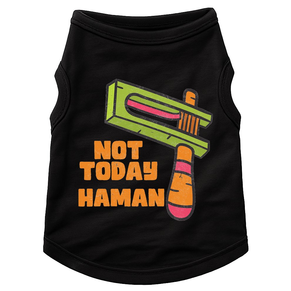 Not Today Haman Costume Purim Queen Esther Party Groggers Doggie Tank