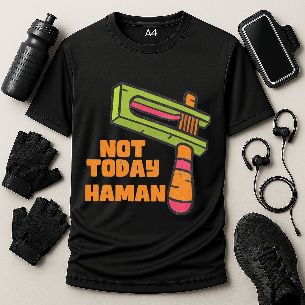 Not Today Haman Costume Purim Queen Esther Party Groggers Cooling Performance Crew T-Shirt