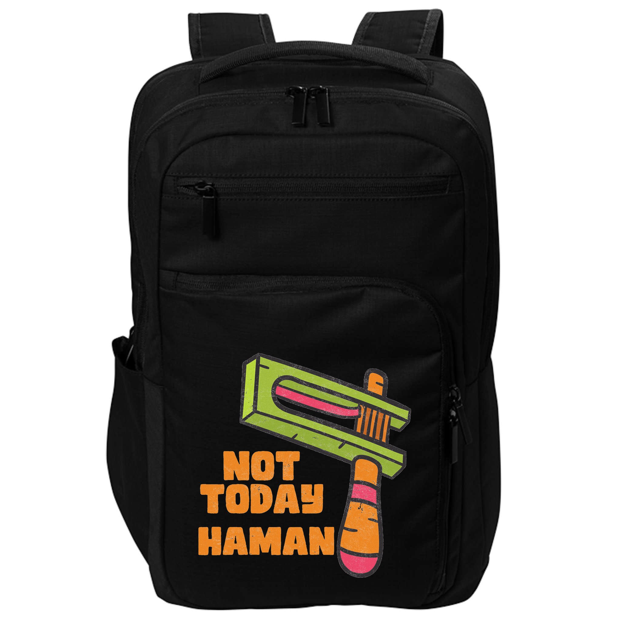 Not Today Haman Costume Purim Queen Esther Party Groggers Impact Tech Backpack