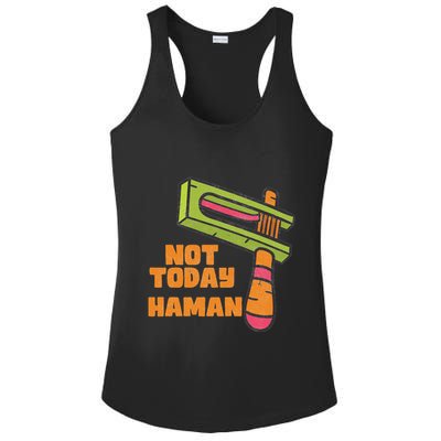 Not Today Haman Costume Purim Queen Esther Party Groggers Ladies PosiCharge Competitor Racerback Tank
