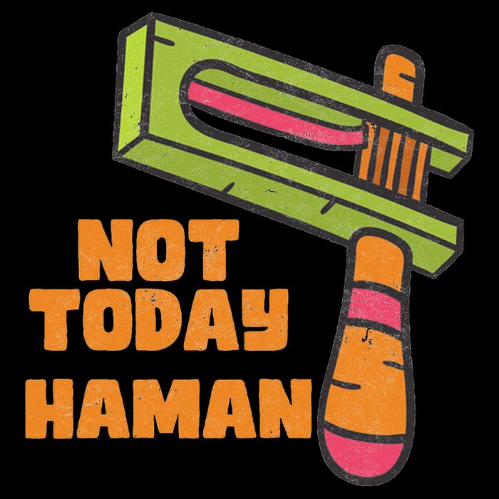 Not Today Haman Costume Purim Queen Esther Party Groggers Bag