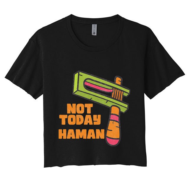 Not Today Haman Costume Purim Queen Esther Party Groggers Crop Top