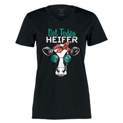 Not Today Heifer Country Sayings Not Today Heifer Women's Momentum V-Neck T-Shirt