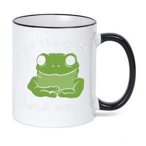 No Thoughts Head Empty Cute Frog Meme Aesthetic 11oz Black Color Changing Mug