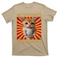 No Thoughts Head Empty Funny Meme Cat Retro Vintage Humor T-Shirt