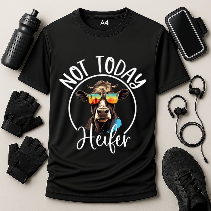 Not Today Heifer Funny Country Life Cooling Performance Crew T-Shirt