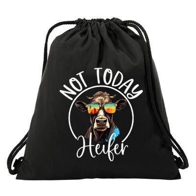 Not Today Heifer Funny Country Life Drawstring Bag