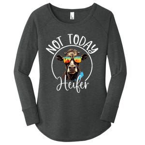 Not Today Heifer Funny Country Life Women's Perfect Tri Tunic Long Sleeve Shirt