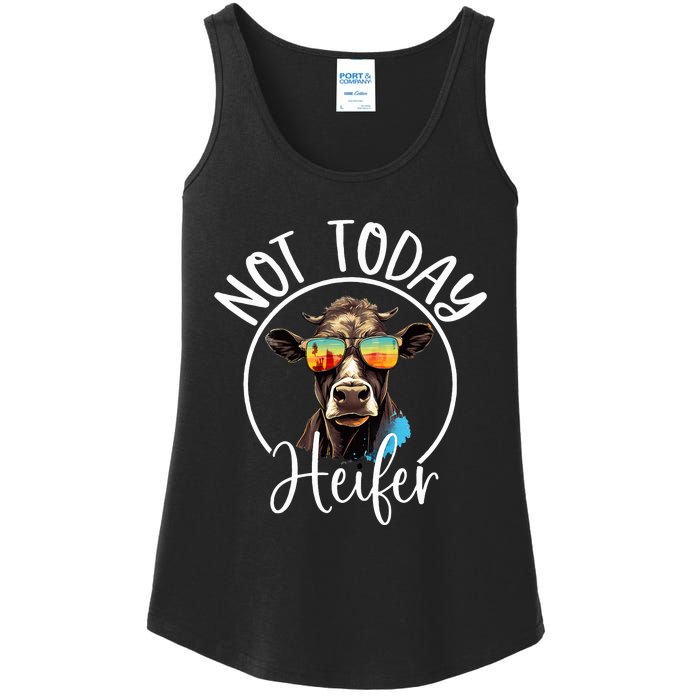 Not Today Heifer Funny Country Life Ladies Essential Tank