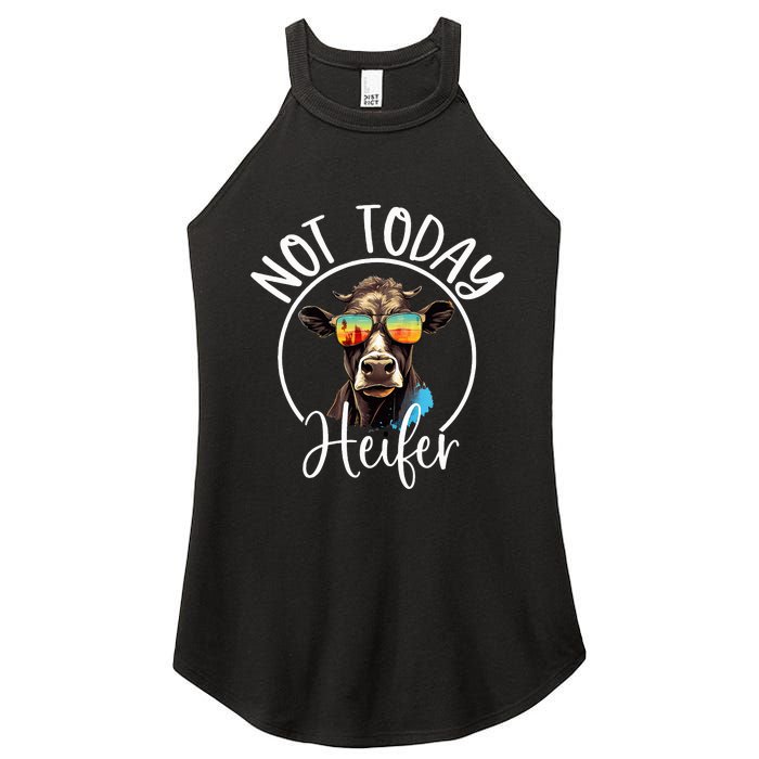 Not Today Heifer Funny Country Life Women's Perfect Tri Rocker Tank