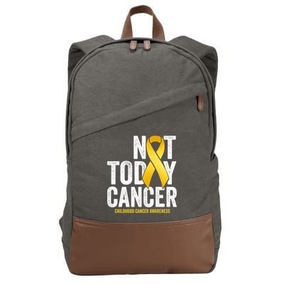 Not Today Hood Cancer Pediatric Cancer Golden Ribbon Gift Cotton Canvas Backpack