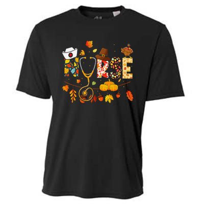 Nurse Thanksgiving Health Worker Nursing Fall Turkey Cooling Performance Crew T-Shirt