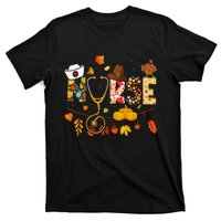 Nurse Thanksgiving Health Worker Nursing Fall Turkey T-Shirt