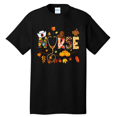 Nurse Thanksgiving Health Worker Nursing Fall Turkey Tall T-Shirt