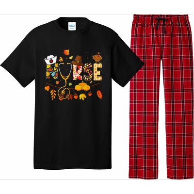 Nurse Thanksgiving Health Worker Nursing Fall Turkey Pajama Set