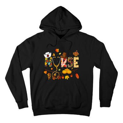 Nurse Thanksgiving Health Worker Nursing Fall Turkey Tall Hoodie