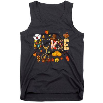 Nurse Thanksgiving Health Worker Nursing Fall Turkey Tank Top