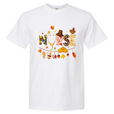 Nurse Thanksgiving Health Worker Nursing Fall Turkey Garment-Dyed Heavyweight T-Shirt