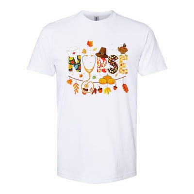 Nurse Thanksgiving Health Worker Nursing Fall Turkey Softstyle CVC T-Shirt