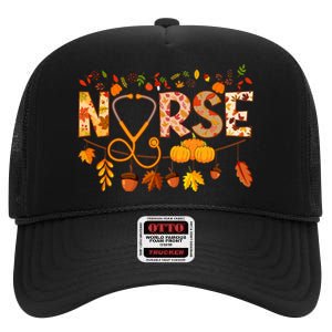 Nurse Thanksgiving Health Worker Nursing Fall Nurse High Crown Mesh Back Trucker Hat