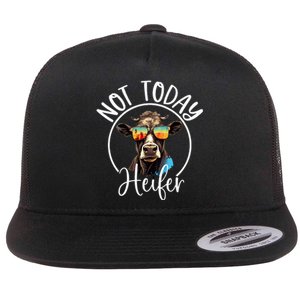 Not Today Heifer Funny Country Life Flat Bill Trucker Hat