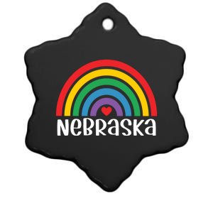 Nebraska Travel I Love Nebraska Usa Gift Ceramic Star Ornament