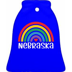 Nebraska Travel I Love Nebraska Usa Gift Ceramic Bell Ornament