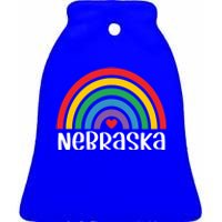 Nebraska Travel I Love Nebraska Usa Gift Ceramic Bell Ornament