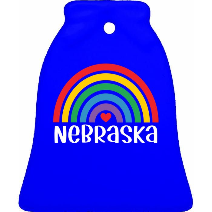 Nebraska Travel I Love Nebraska Usa Gift Ceramic Bell Ornament