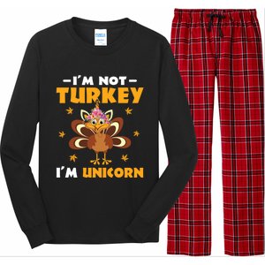 Not Turkey Im Unicorn Funny Disguised Turkey Thanksgiving Cool Gift Long Sleeve Pajama Set