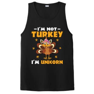 Not Turkey Im Unicorn Funny Disguised Turkey Thanksgiving Cool Gift PosiCharge Competitor Tank