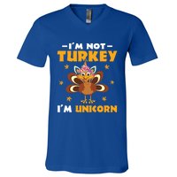 Not Turkey Im Unicorn Funny Disguised Turkey Thanksgiving Cool Gift V-Neck T-Shirt