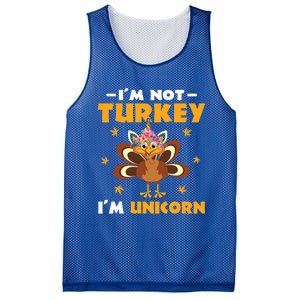 Not Turkey Im Unicorn Funny Disguised Turkey Thanksgiving Cool Gift Mesh Reversible Basketball Jersey Tank