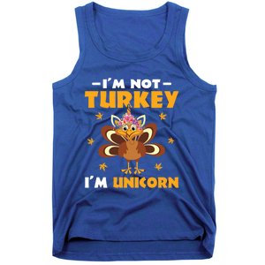 Not Turkey Im Unicorn Funny Disguised Turkey Thanksgiving Cool Gift Tank Top