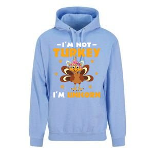 Not Turkey Im Unicorn Funny Disguised Turkey Thanksgiving Cool Gift Unisex Surf Hoodie