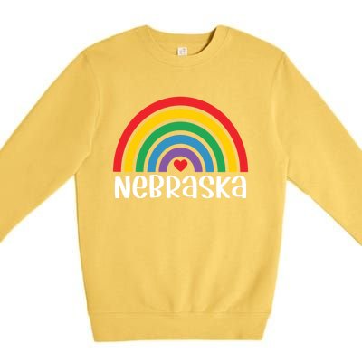 Nebraska Travel I Love Nebraska Usa Gift Premium Crewneck Sweatshirt