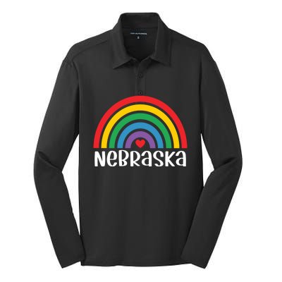 Nebraska Travel I Love Nebraska Usa Gift Silk Touch Performance Long Sleeve Polo