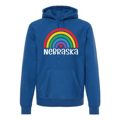 Nebraska Travel I Love Nebraska Usa Gift Premium Hoodie