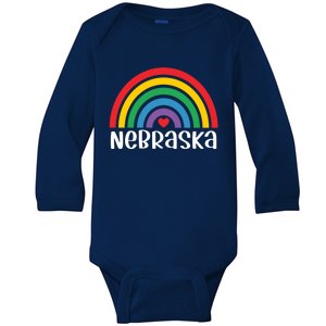 Nebraska Travel I Love Nebraska Usa Gift Baby Long Sleeve Bodysuit