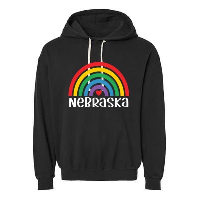 Nebraska Travel I Love Nebraska Usa Gift Garment-Dyed Fleece Hoodie